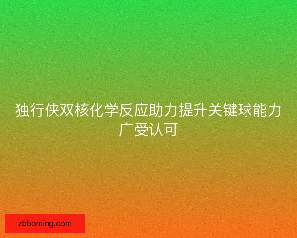 独行侠双核化学反应助力提升关键球能力广受认可